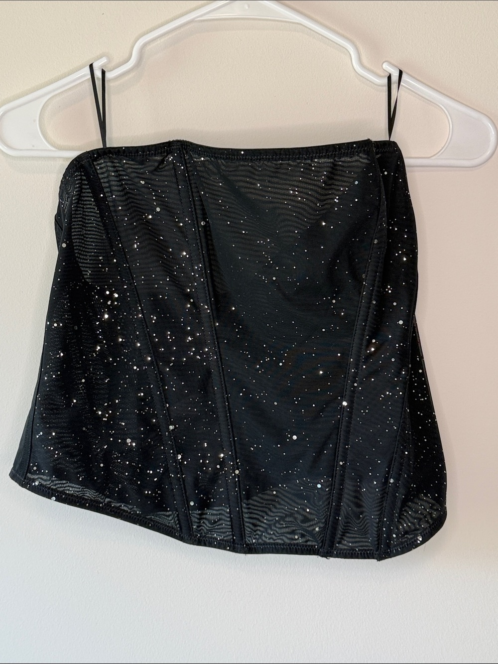 Target Black Sparkle Mesh Corset Top